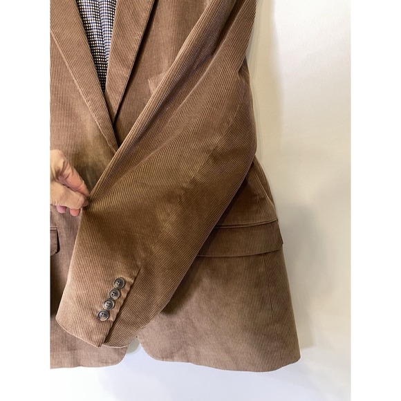Mens Saddlebred 44S Brown Corduroy Blazer Sport Coat Cotton 2 Button Preppy - Picture 11 of 14